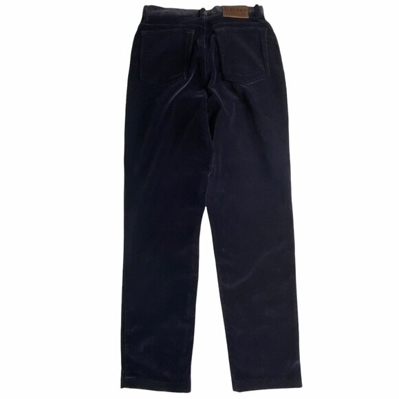 Vintage Ralph Lauren Petite Navy Velour 5 Pocket Straight Leg Jeans USA 8P NOS - Picture 2 of 12